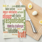 やる気を起こさせる単語#4の前向き値 キッチンタオル (四つ折り)