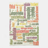 やる気を起こさせる単語#4の前向き値 キッチンタオル (縦)