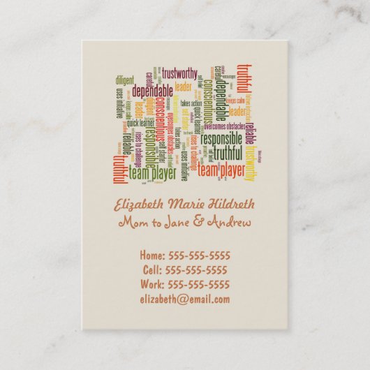 やる気を起こさせる単語#4の前向き値 コーリングカード (正面)