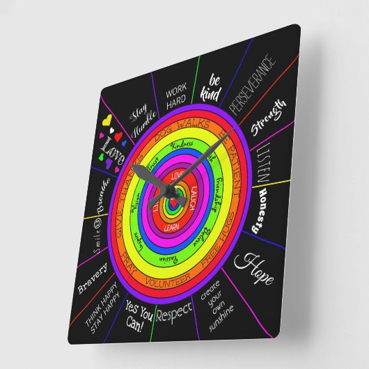 やる気を起こさせる壁感動的時計 スクエア壁時計 (傾斜)