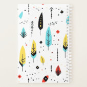 やる気を起こさせる引用文かわいい白い色ボホパターン プランナー手帳 (裏面)