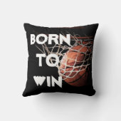 やる気を起こさせる引用文ことわざバスケッ生まれプが勝ちに クッション (裏面)