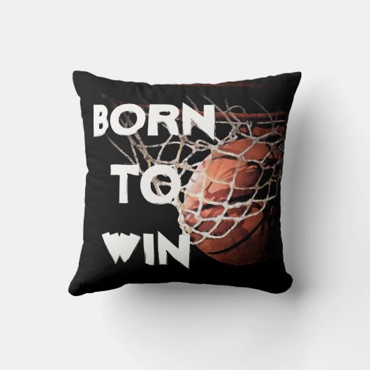 やる気を起こさせる引用文ことわざバスケッ生まれプが勝ちに クッション (裏面)