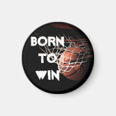 やる気を起こさせる引用文ことわざバスケッ生まれプが勝ちに マグネット (正面)