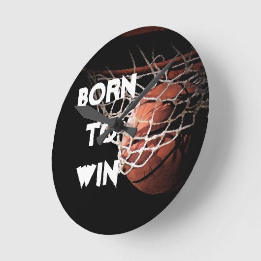 やる気を起こさせる引用文ことわざバスケッ生まれプが勝ちに ラウンド壁時計 (傾斜)