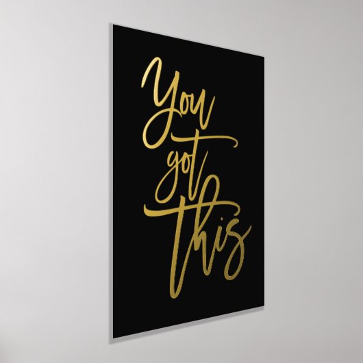 やる気を起こさせる引用文この得スクリプトは黒実在い 箔ポスター (レイダウン)