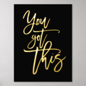 やる気を起こさせる引用文この得スクリプトは黒実在い 箔ポスター (正面)