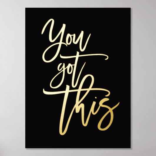 やる気を起こさせる引用文この得スクリプトは黒実在い 箔ポスター (正面)