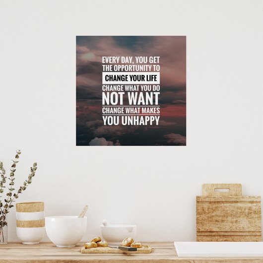 やる気を起こさせる引用文と実績引用文 ポスター (キッチン)