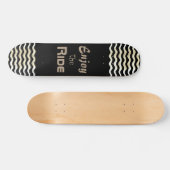 やる気を起こさせる引用文と楽しむウェーブブラック スケートボード (横)