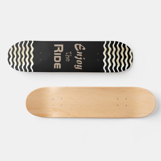 やる気を起こさせる引用文と楽しむウェーブブラック スケートボード (横)