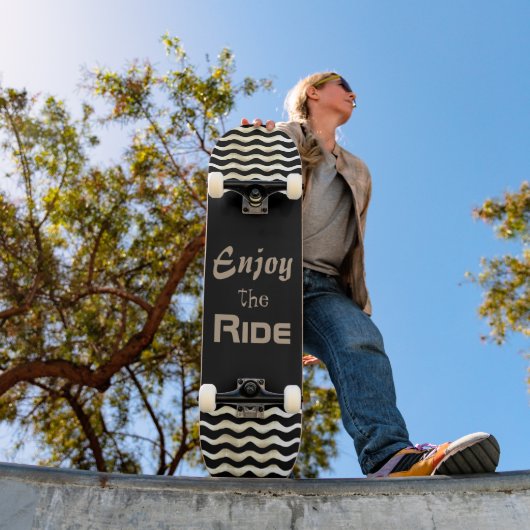 やる気を起こさせる引用文と楽しむウェーブブラック スケートボード (室外1)