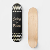 やる気を起こさせる引用文と楽しむウェーブブラック スケートボード (正面)