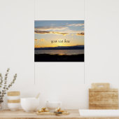 やる気を起こさせる引用文と美しい夕日 ポスター (キッチン)