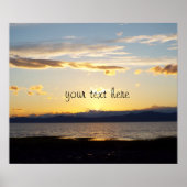 やる気を起こさせる引用文と美しい夕日 ポスター (正面)