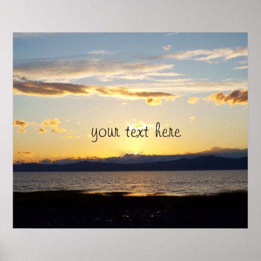 やる気を起こさせる引用文と美しい夕日 ポスター (正面)