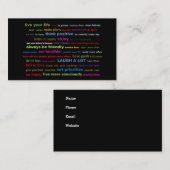 やる気を起こさせる引用文のパーソナライズ文字背景 名刺 (正面/裏面)