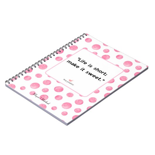 やる気を起こさせる引用文の前向きジャーナル日記 ノートブック (左側)