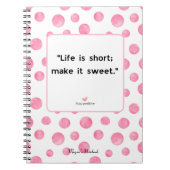 やる気を起こさせる引用文の前向きジャーナル日記 ノートブック (正面)