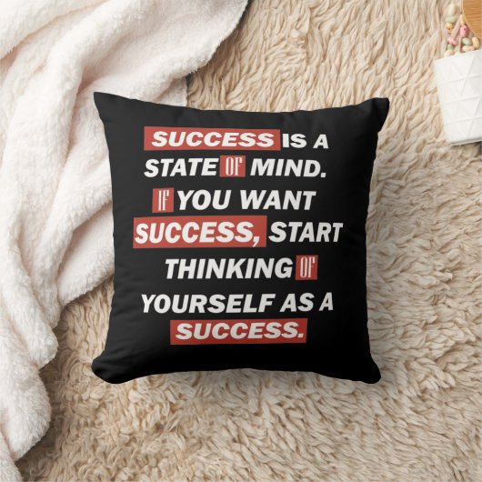 やる気を起こさせる引用文の成功 クッション (ブランケット)
