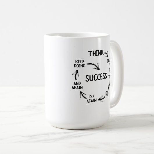 やる気を起こさせる引用文の考え方を指導する先生 コーヒーマグカップ (正面右)