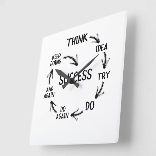 やる気を起こさせる引用文の考え方を指導する先生 スクエア壁時計 (傾斜)