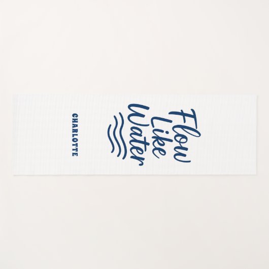 やる気を起こさせる引用文の青い流れ ヨガマット (正面(横))