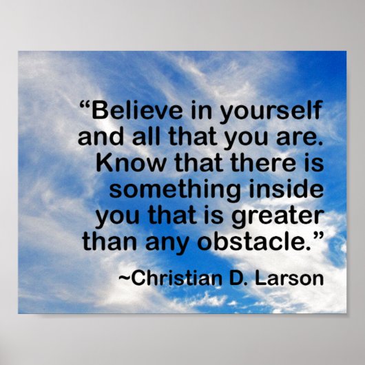 やる気を起こさせる引用文はやめ信じ自分で ポスター (正面)