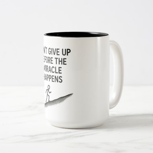やる気を起こさせる引用文は与え奇跡の信仰の希望を上げない ツートーンマグカップ (正面右)