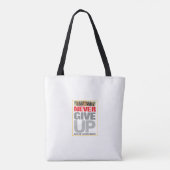 やる気を起こさせる引用文は決与えして降伏しない トートバッグ (裏面)