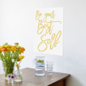 やる気を起こさせる引用文は自最高の自スクリプトの白 箔ポスター (レイダウン (キッチン))