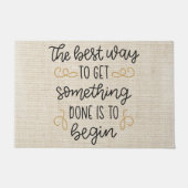 やる気を起こさせる引用文オンバー素朴ラップ ドアマット (正面)