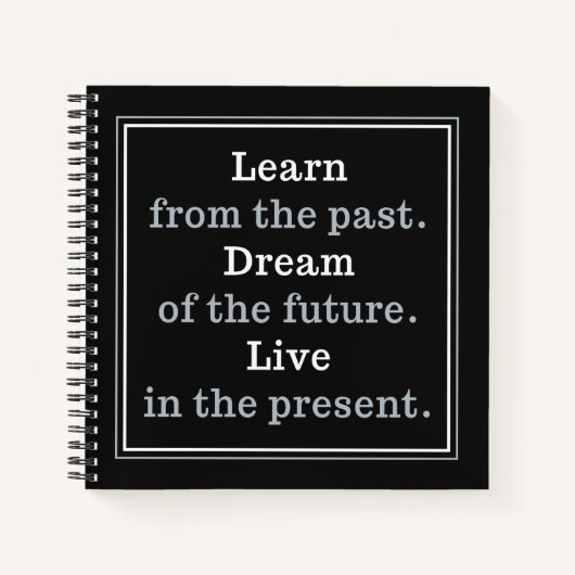 やる気を起こさせる引用文カスタム手帳 ノートブック (正面)