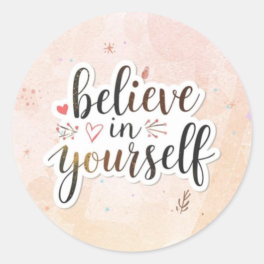やる気を起こさせる引用文シール – カスタマイズ可能なダイカット ラウンドシール (正面)