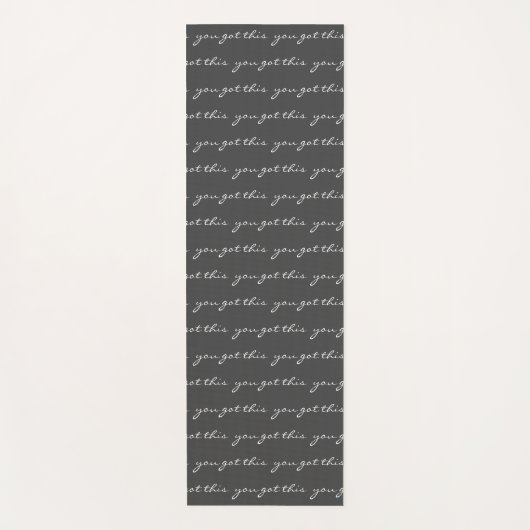 やる気を起こさせる引用文スクリプト白黒フィットネス ヨガマット (正面)