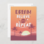 やる気を起こさせる引用文ドリームド信じドーリピート シーズンポストカード (正面/裏面)