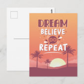 やる気を起こさせる引用文ドリームド信じドーリピート ポストカード (正面/裏面)