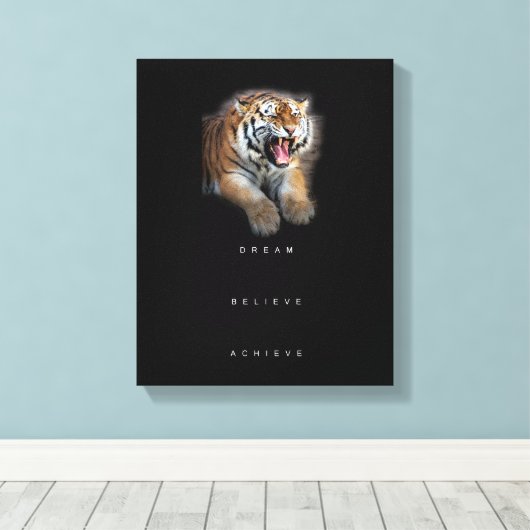 やる気を起こさせる引用文ドリーム信じ達成 キャンバスプリント (インサイチュ (ウッドフロア))
