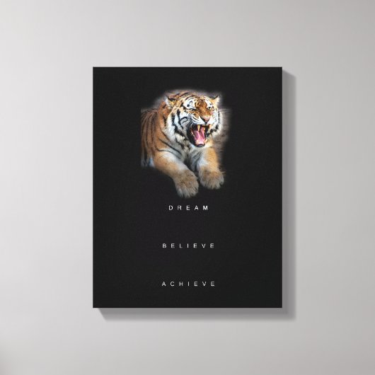 やる気を起こさせる引用文ドリーム信じ達成 キャンバスプリント (正面)