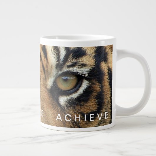 やる気を起こさせる引用文ドリーム信じ達成 ジャンボコーヒーマグカップ (右)