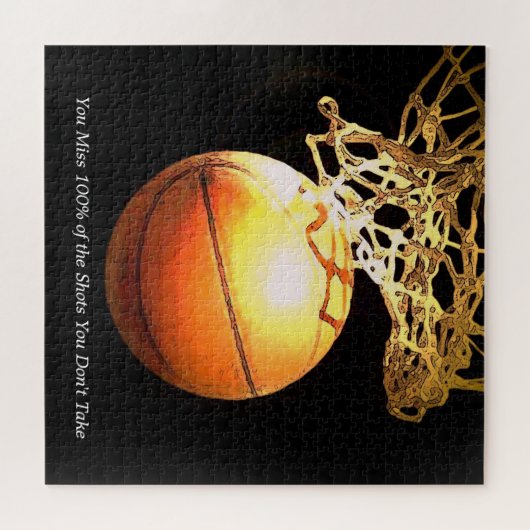 やる気を起こさせる引用文バスケットボールクリエイティブスポーツアート ジグソーパズル (横)