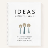 やる気を起こさせる引用文パーソナライズされたアイディア ノートブック (正面)