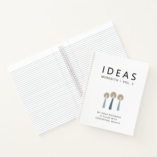 やる気を起こさせる引用文パーソナライズされたアイディア ノートブック (内部)
