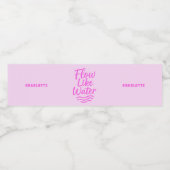 やる気を起こさせる引用文ピンクの流れ ペットボトルラベル (シングルラベル)