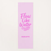 やる気を起こさせる引用文ピンクの流れ ヨガマット (正面)