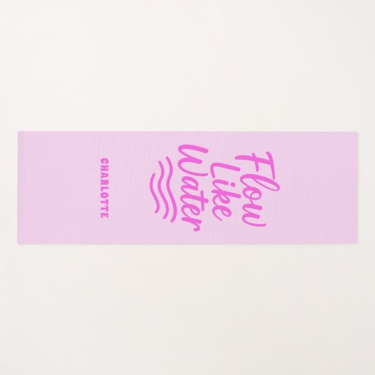 やる気を起こさせる引用文ピンクの流れ ヨガマット (正面(横))