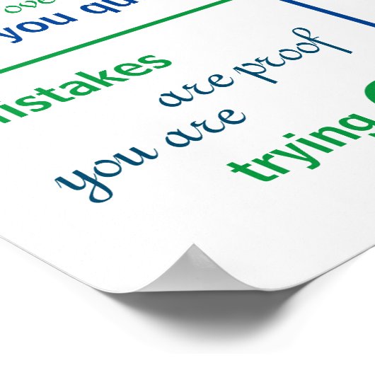 やる気を起こさせる引用文ホームまたは教室 ポスター (角)