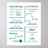 やる気を起こさせる引用文ホームまたは教室 ポスター (正面)