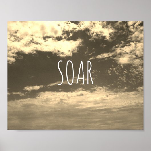 やる気を起こさせる引用文ポスター空と雲 ポスター (正面)