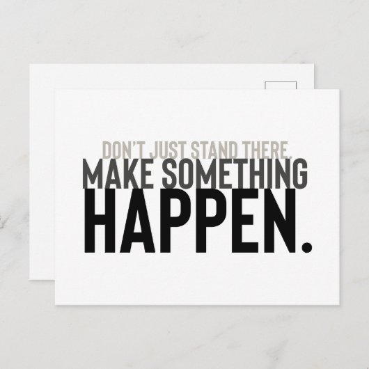 やる気を起こさせる引用文ミニマルが立ち止まらない ポストカード (正面/裏面)